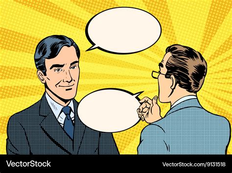 Two Businessmen Dialogue Conversation Royalty Free Vector