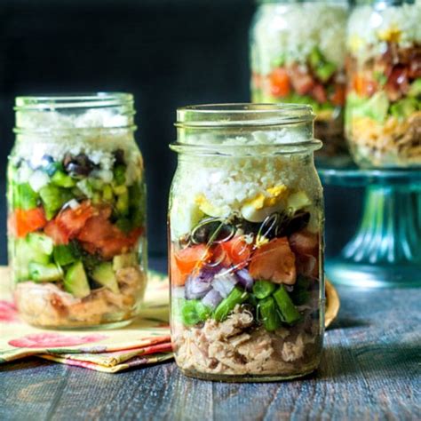 5 Low Carb Cauliflower Rice Salads In A Jar Great Keto Meal Prep