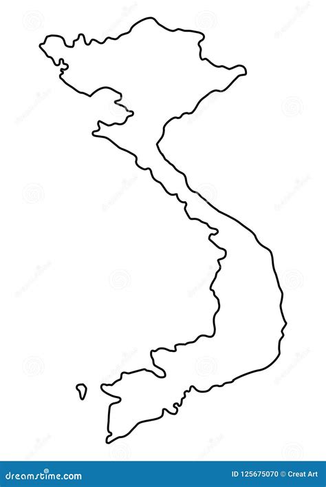 Ejemplo Del Vector Del Esquema Del Mapa De Vietnam Ilustración Del
