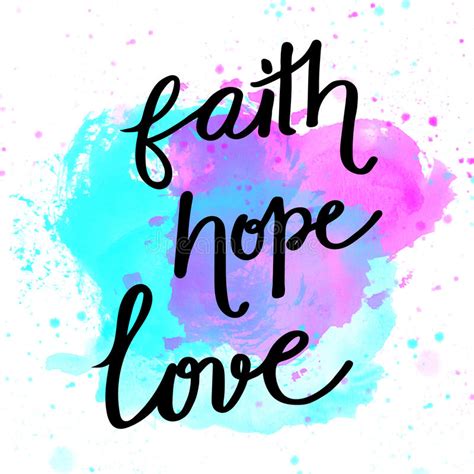 Faith Hope Love Hand Lettering Stock Illustration Illustration Of