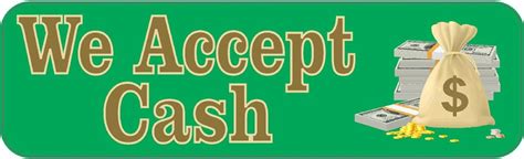 10 X 3 We Accept Cash Store Business Signs Sign Decal Sticker Decals