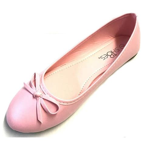 Shoes8teen Sh18es Womens Ballerina Ballet Flats Shoes Leopard And Solids 7 8500 Pink Walmart