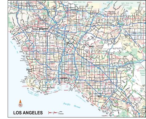 Street Map Of Los Angeles Free Printable Templates