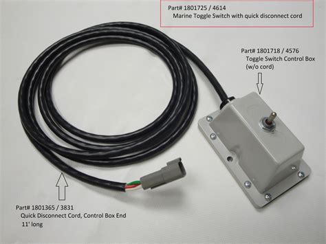 Marine Toggle Switch With Quick Disconnect Cord E