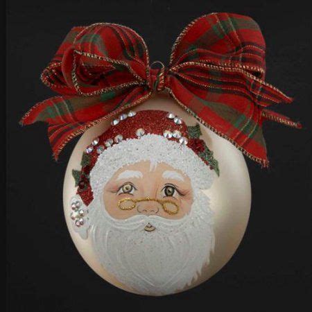 You already know me, i always like to make my own ornaments, i. Sarabella Hand-Painted Santa Claus Face Gold Glass Ball ...