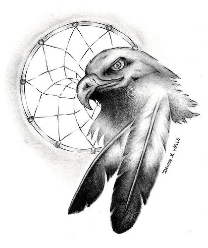 Art Of Native America Eagles And Eagles Feathers Tattoo Design