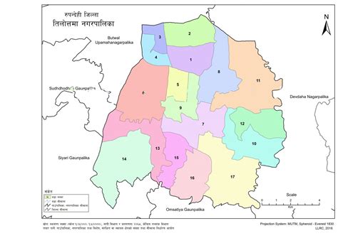 Map Of Tilottama Municipality Rupandehi Nepal Nepal Archives