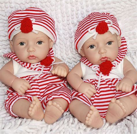2pc Set Boy And Girl 11 Lifelike Reborn New Baby Alive Twins Washable