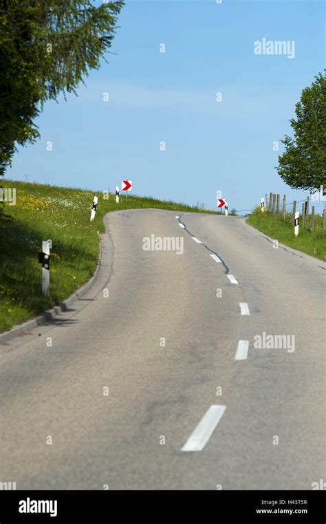 Germany Upper Bavaria Country Road Bend Bavaria Street Side