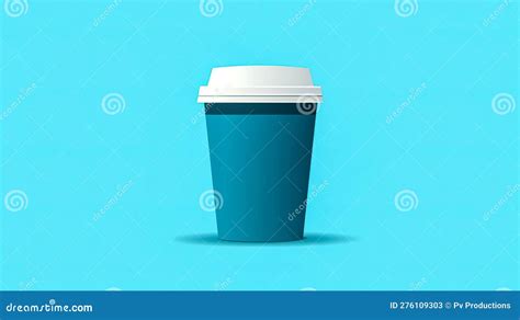 Takeaway Paper Cup For Hot Drinks Isolated On Orange Background Generative Ai Stock