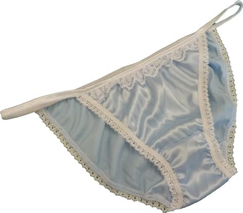 pure silk satin and lace mini tanga string bikini panties pale blue my xxx hot girl