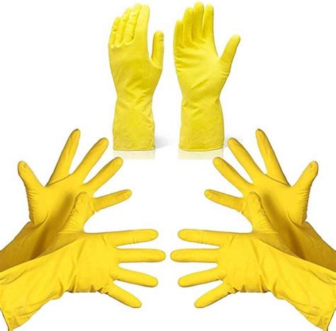 Shopsurgical Yellow Rubber Washable Reusable Stylist Gloves For