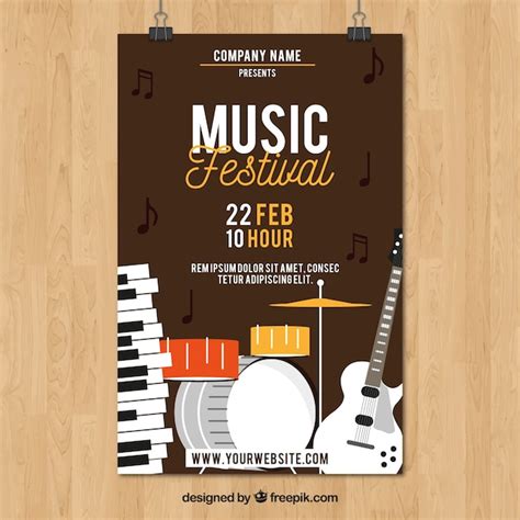 Free Vector Brown Music Poster Template