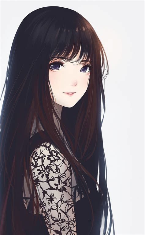 Download Cute Long Hair Blue Eyes Anime Girl Original Artwork