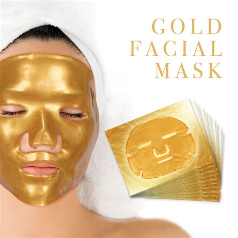 Premium Collagen Crystal Face Masks Anti Ageing Skin Care Gold White X5