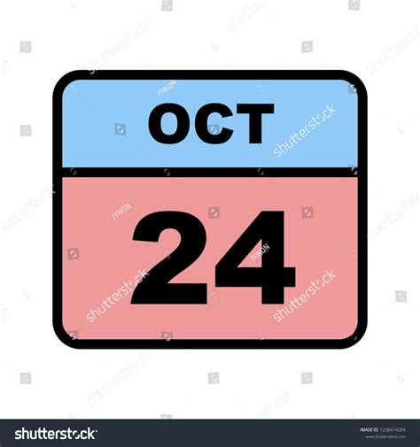 October 24th Date On A Single Day Calendar Royalty Free Stock Vector