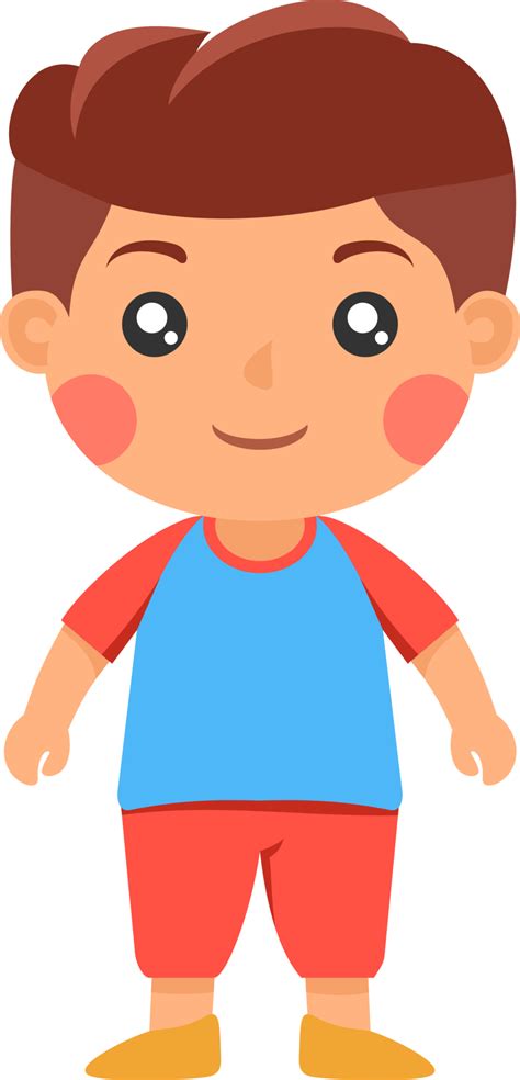 Cute Funny Boy Cartoon Standing And Smiling 26134209 Png