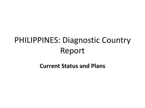 Ppt Philippines Diagnostic Country Report Powerpoint Presentation