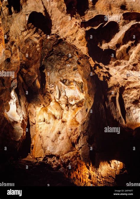 Underground Limestone Cave Formations Mendip Hills Somerset Uk
