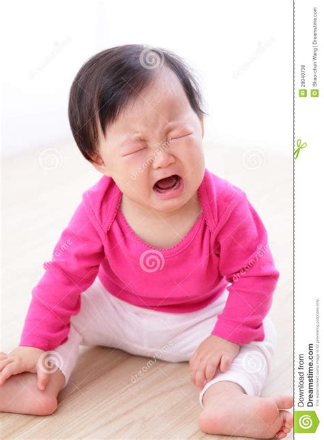 Portrait Of Crying Baby Girl Royalty Free Stock Photos