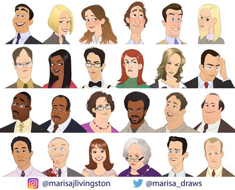 What Each Character Would Look Like In A Cartoon Version Of The Office