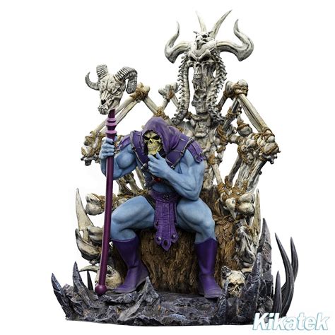 skeletor on throne deluxe art scale 1 10 statue masters of the universe kikatek uk