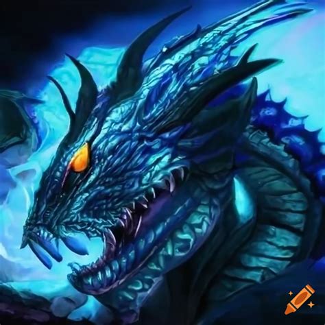 Artistic Representation Of A Hungry Blue Dragon