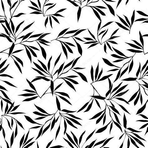 Bamboo Leaf Background Floral Seamless Texture With Leaves Stock
