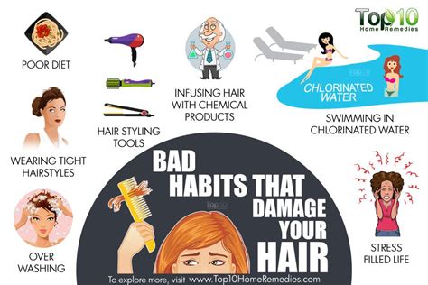 Top 10 Bad Habits That Damage Your Hair Top 10 Home Remedies