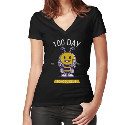 100 Day School Club Spelling Bee Fitted V Neck T Shirt By Junctiontab