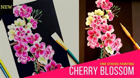 How To Paint Easy Cherry Blossom One Stroke Painting Cherry