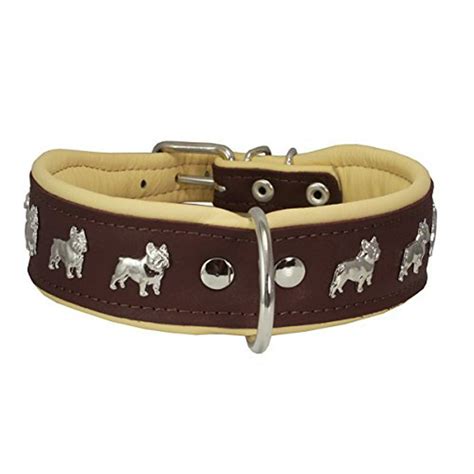 Real Leather Soft Leather Padded Dog Collar Bulldog 1675 1925 Neck
