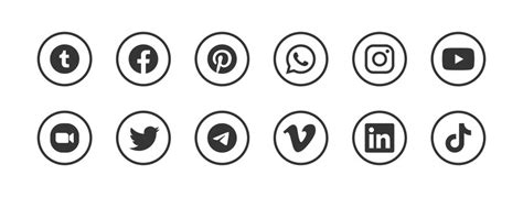 Premium Vector Popular Social Media Icons Logo Set Fit For Website Icons