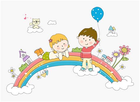 Rainbow Information Whiteboard Child Cartoon Interactive Nursery