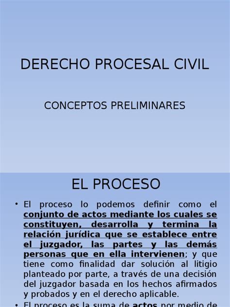 Derecho Procesal Civil Diapositivas Ley Procesal Jurisdicción