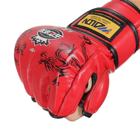 Ufc Mma Leather Boxing Gloves Grappling Training Punching Sparring