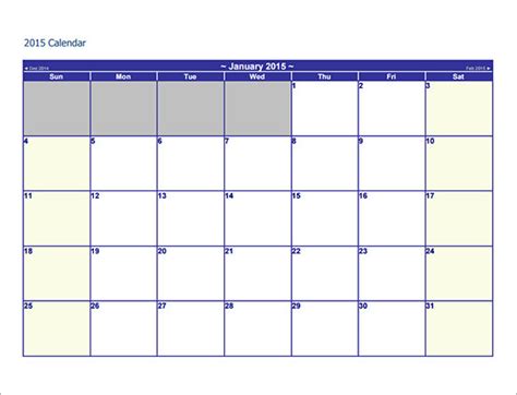 Blank Annual Calendar Printable