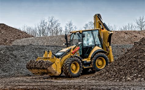 Download Wallpapers Cat 444f Backhoe Loader Tractors Construction