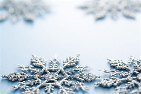 Photo Of Christmas Snowflake Background With Copy Space
