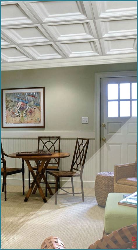 A Coffered Ceiling Makes A Statement In This Walkout Basement This
