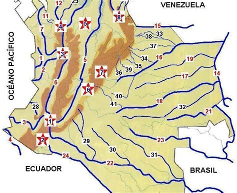 Colombia Bella Mapa de los centros Hidrográficos de Colombia
