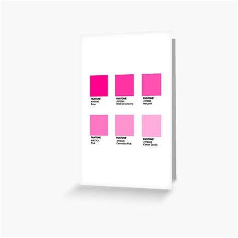 Bright Pink Gradient Pantone Color Swatch Greeting Card For Sale By