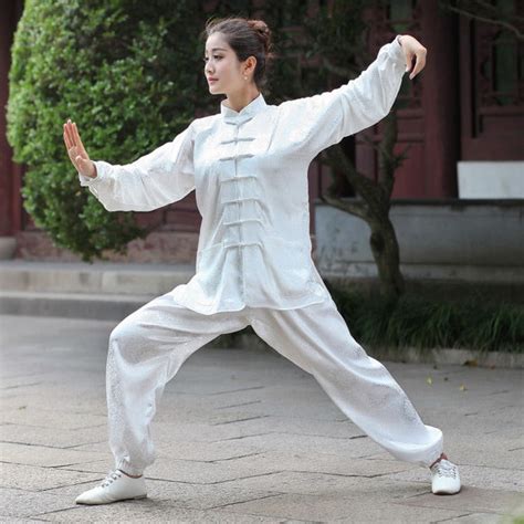 auspicious pattern silk blend women s traditional chinese tai chi suit idreammart