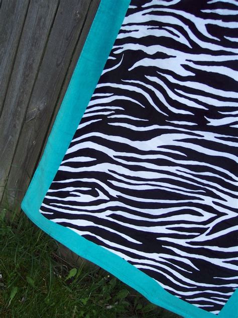 Teal Zebra Personalized Beach Towel