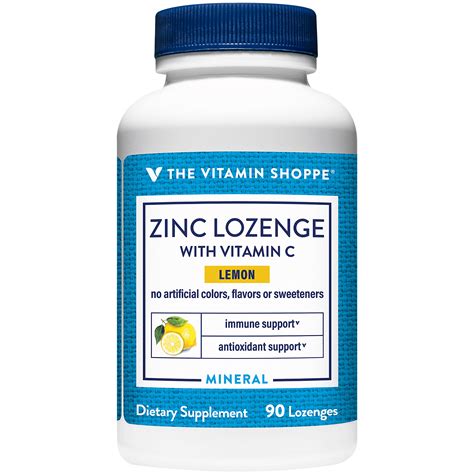 Zinc Lozenge With Vitamin C Immune Support Lemon 90 Lozenges