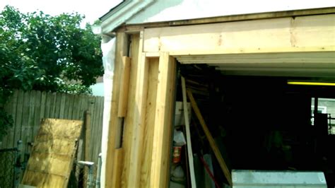 This diagram is not intended as designs for building a new garage , it shows the minimum framing needs for the installation of an overhead style garage door. Garage Overhead Door Framing Rebuild - YouTube