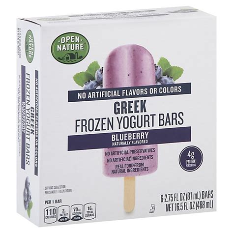 Open Nature Bars Greek Frozen Yogurt Blueberry 6 275 Fl Oz Safeway