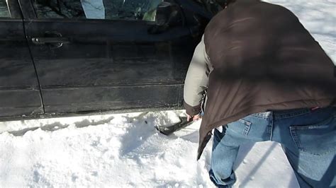 Get Your Car Unstuck In The Snow Using Metal Traction Aids Youtube