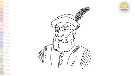 Ferdinand Magellan Drawing Easy How To Draw Magellan Step By Step