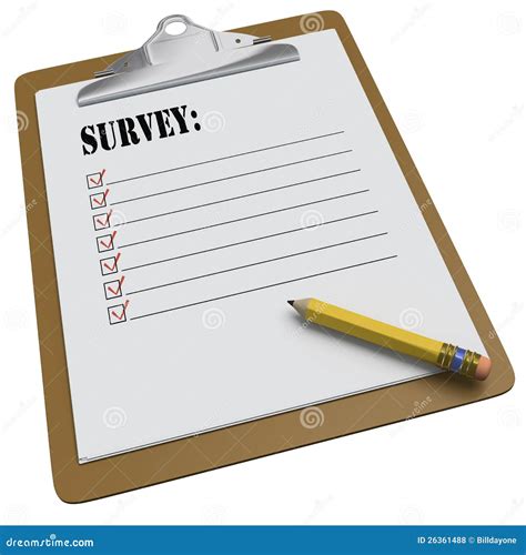 Clipboard With Survey Message And Checkboxes Royalty Free Stock Photos